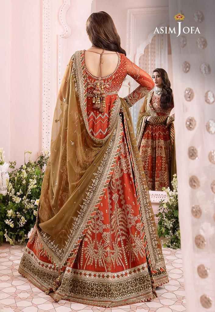 Asim Jofa Chiffon Frock With satin Silk Trouser