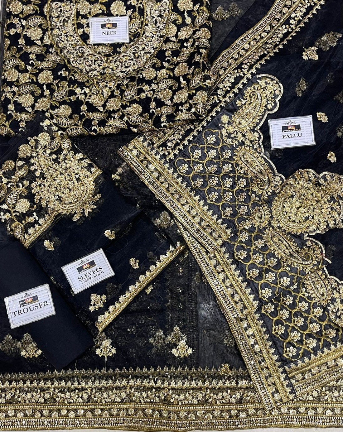 MARIA B – Saree Wedding Collection (BLACK)