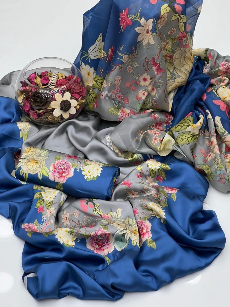 Lulusar Digital Printed 3-Piece Silk Suit ( Design 26)