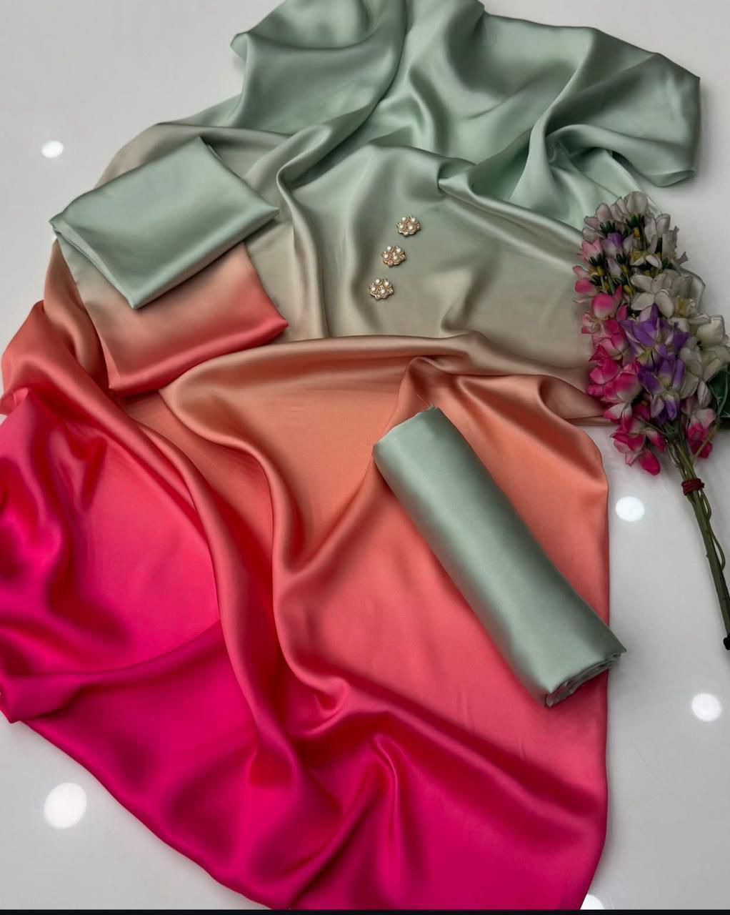 Lulusar Digital Printed 3-Piece Silk Suit ( Design 49)