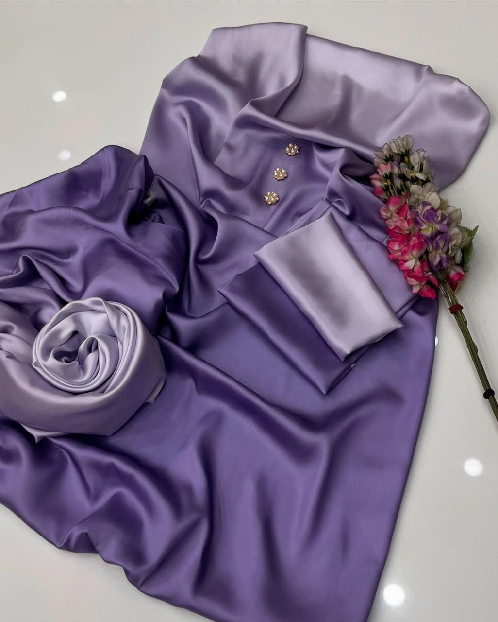 Lulusar Digital Printed 3-Piece Silk Suit ( Design 52)