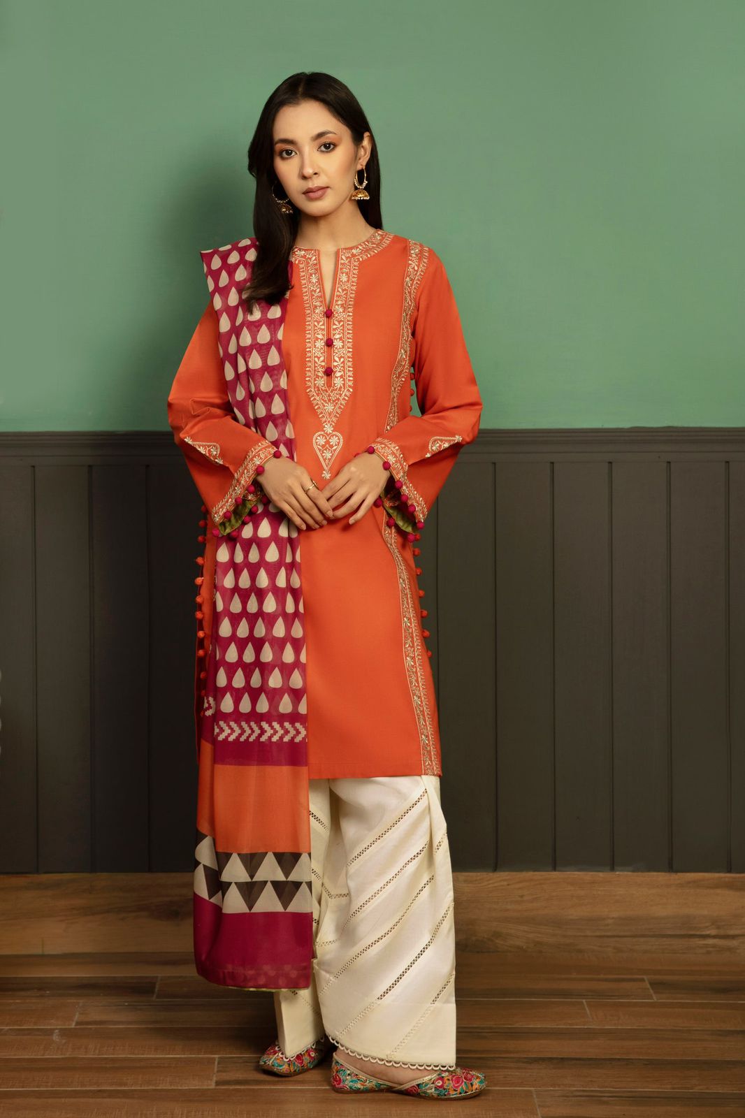URGE Dhanak 3PC Embroidered Suit ( Article 21)